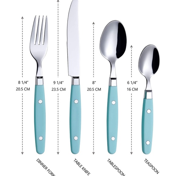 ANNOVA Silverware Set 24 Pieces Stainless Steel Cutlery Color Handle With Rivet - Picture 3 of 3